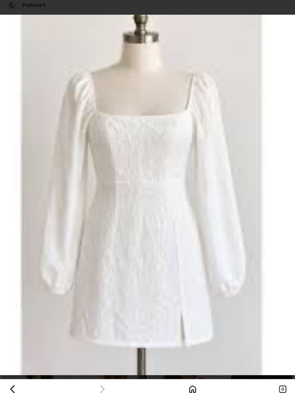 Francesca's Collections White Floral Embroidered Long-Sleeve Mini Dress